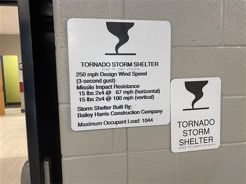 tornado storm shelter sign